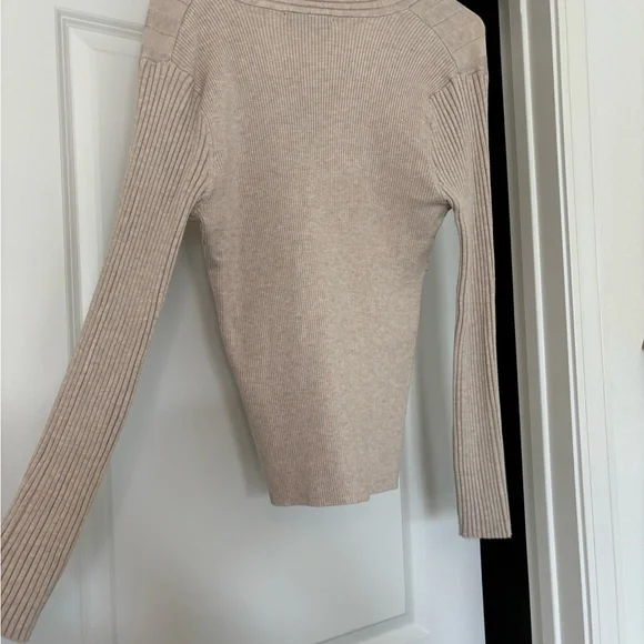 INC International Concepts Beige V-Neck Sweater - Picture 3 of 3